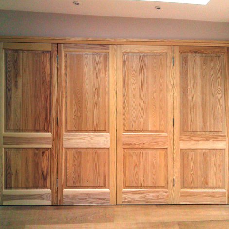 Set of four ash panelled doors