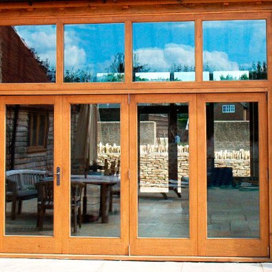 Oak bi-fold doors