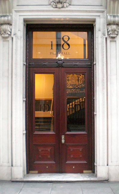 Pair of doors at the IoD in Pall Mall