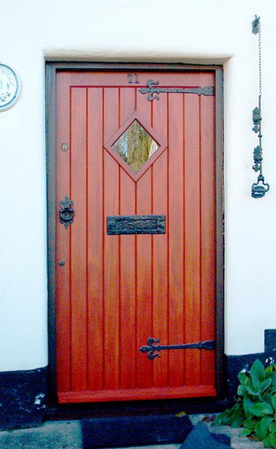 Hardwood door & frame with diamond vision panel